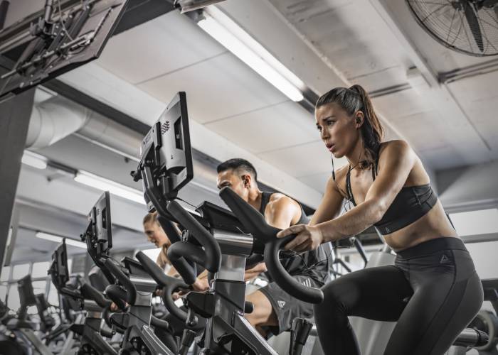 Stages virtual bikes on the cardio floor