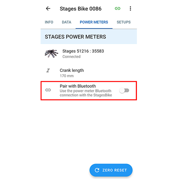 Stages Cycling app settings for SB20 and Zwift