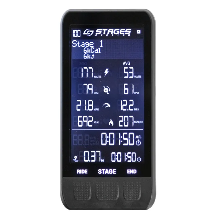 Stages SB20 with favorite cycling apps