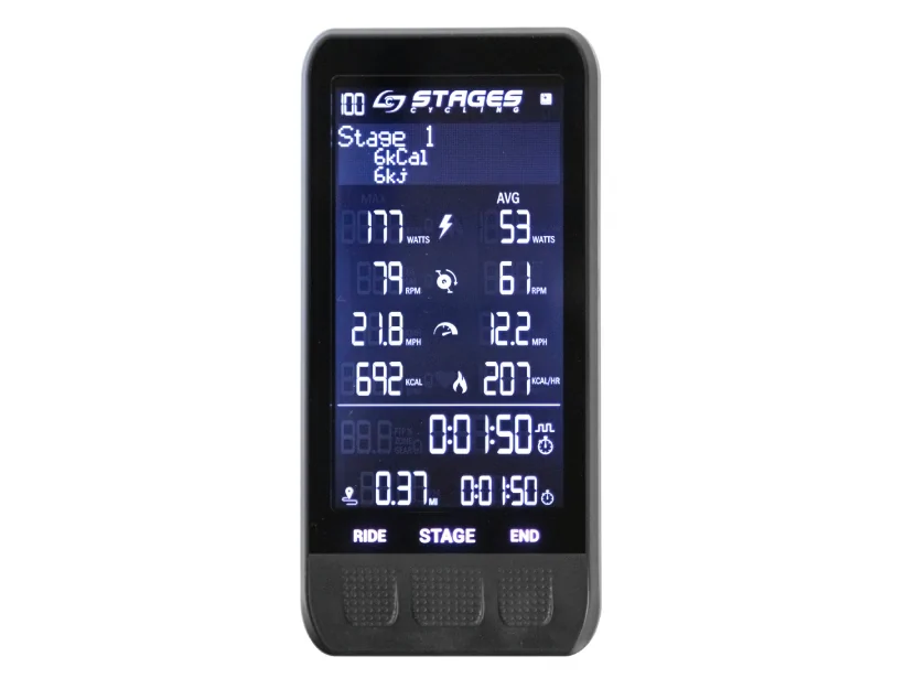 Stages SB20 with favorite cycling apps